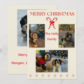 Merry Christmas Candy Cane and Twinkle Card Feestdagenkaart (Voorkant / Achterkant)