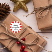 Merry Christmas Candy Cane Custom Ronde Sticker