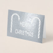 Merry Christmas Candy Cane Font & Foto Folie Kaarten (Voorkant)