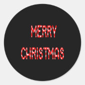 Merry Christmas Candy Cane Font Girls Boys  Ronde Sticker (Voorkant)