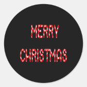 Merry Christmas Candy Cane Font Girls Boys T Shirt Ronde Sticker (Voorkant)
