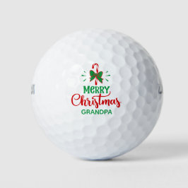 Merry Christmas Candy Cane Gepersonaliseerde naam Golfballen