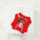 Merry Christmas Candy Cane Holly Feestdagen Gift L Bedankjes Labels (In situ)