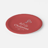 Merry Christmas Candy Cane Red Party Papieren Bordje (Gekanteld)