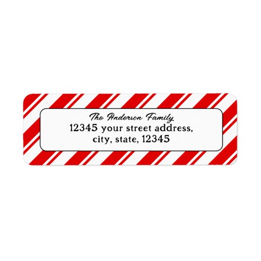 Merry Christmas Candy Cane retouradres Etiket (Voorkant)