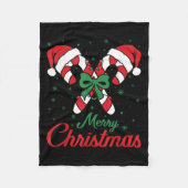Merry Christmas Candy Cane Xmas Lights Toddlers Me Fleece Deken (Voorkant)