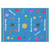 Merry Christmas Candy Canes Ornaments Trees Tafelkleed (Voorkant (Horizontaal))