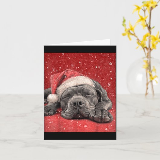 Merry Christmas Cane Corso  Kaart (Gele Bloem)