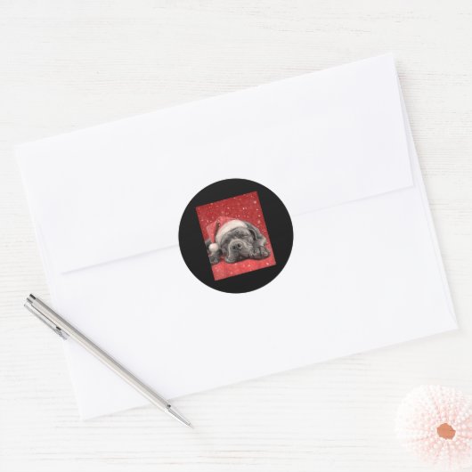 Merry Christmas Cane Corso  Ronde Sticker (Envelop)