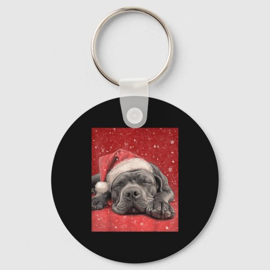 Merry Christmas Cane Corso Sleutelhanger (Voorkant)