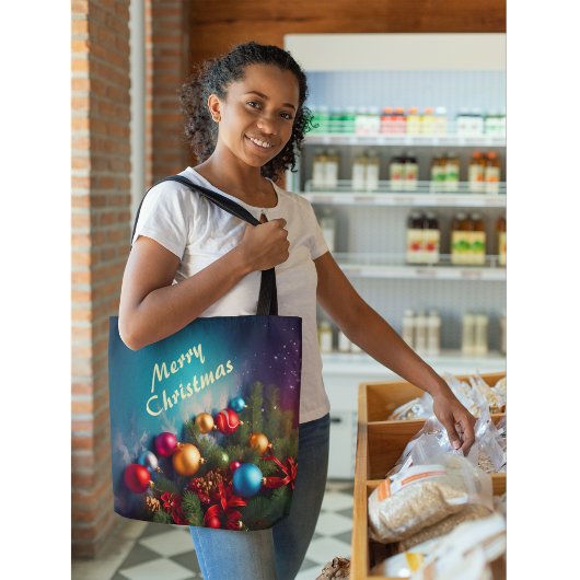 Merry Christmas Canvas tas Aangepaste gepersonalis