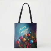Merry Christmas Canvas tas Aangepaste gepersonalis (Voorkant)