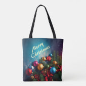 Merry Christmas Canvas tas Aangepaste gepersonalis (Achterkant)