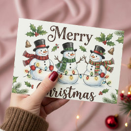 Merry Christmas Card – Custom Name message Modern Feestdagenkaart