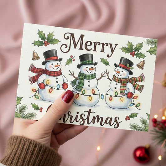 Merry Christmas Card – Custom Name message Modern Feestdagenkaart