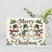 Merry Christmas Card – Custom Name message Modern Feestdagenkaart (Staand voorkant)