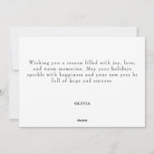 Merry Christmas Card – Custom Name message Modern Feestdagenkaart (Achterkant)