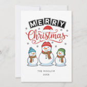 Merry Christmas Card – Custom Name & Year, Modern Feestdagenkaart (Voorkant)