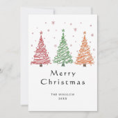 Merry Christmas Card – Custom Name & Year, Modern Feestdagenkaart (Voorkant)
