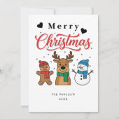 Merry Christmas Card – Custom Name & Year, Modern Feestdagenkaart (Voorkant)