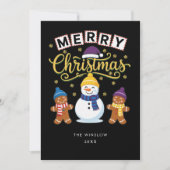 Merry Christmas Card – Custom Name & Year , Modern Feestdagenkaart (Voorkant)
