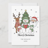 Merry Christmas Card – Custom Name & Year, Modern Feestdagenkaart (Voorkant)