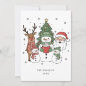 Merry Christmas Card – Custom Name & Year, Modern Feestdagenkaart (Voorkant)