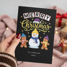 Merry Christmas Card – Custom Name & Year , Modern Feestdagenkaart