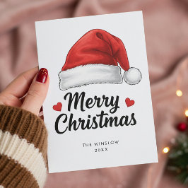 Merry Christmas Card – Custom Name & Year, Modern Feestdagenkaart