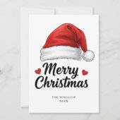 Merry Christmas Card – Custom Name & Year, Modern Feestdagenkaart (Voorkant)