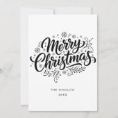 Merry Christmas Card – Custom Name & Year, Modern Feestdagenkaart (Voorkant)