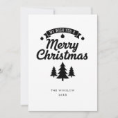 Merry Christmas Card – Custom Name & Year, Modern Feestdagenkaart (Voorkant)