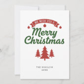 Merry Christmas Card – Custom Name & Year, Modern Feestdagenkaart (Voorkant)