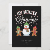Merry Christmas Card – Custom Name & Year, Modern Feestdagenkaart (Voorkant)