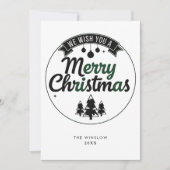 Merry Christmas Card – Custom Name & Year, Modern Feestdagenkaart (Voorkant)