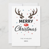 Merry Christmas Card – Custom Name & Year, Modern Feestdagenkaart (Voorkant)