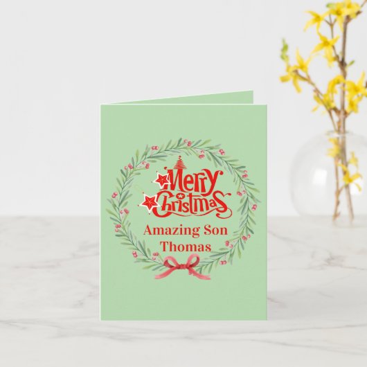 Merry Christmas Card for Son Kaart (Gele Bloem)