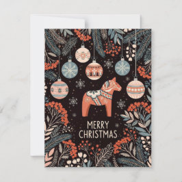 Merry Christmas Card With Ornaments Feestdagenkaart