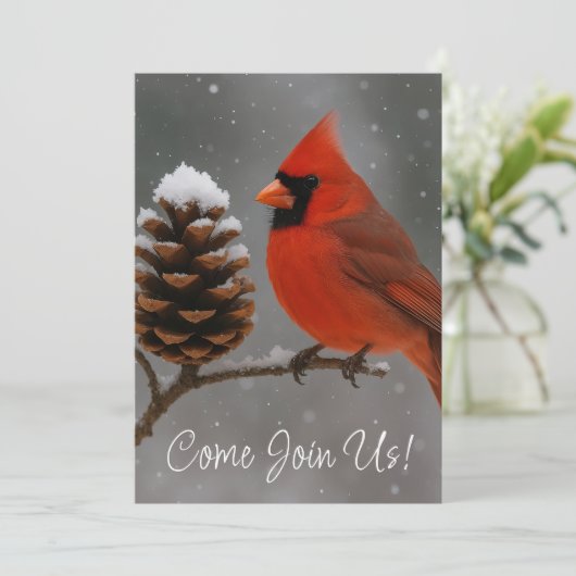 Merry Christmas Cardinal Kaart (Staand voorkant)