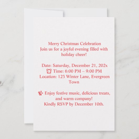 Merry Christmas Cardinal Kaart (Achterkant)