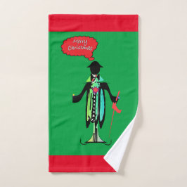 MERRY CHRISTMAS CARICATURE FIGURE HANDDOEK
