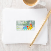 Merry Christmas Cartoon Dinosaurussen Cadeaubonnen Etiket (Insitu)