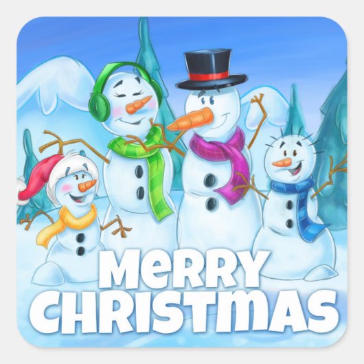 Merry Christmas Cartoon sticker (Voorkant)