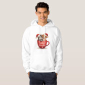 Merry Christmas Cat and Dog in Mug Hoodie Cute Pet (Voorkant volledig)