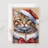 Merry Christmas Cat Briefkaart (Voorkant / Achterkant)