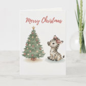 Merry Christmas Cat Card Cute Cat Tangled Kaart (Voorkant)