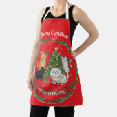 Merry Christmas Cat Family Apron  Schort (Insitu)