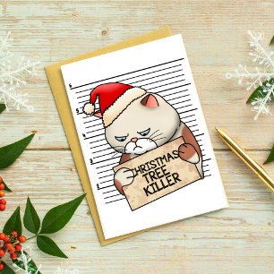 Merry Christmas Cat Grappige quotes voor vrienden Feestdagenkaart