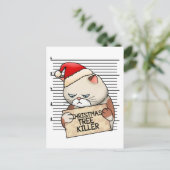 Merry Christmas Cat Grappige quotes voor vrienden Feestdagenkaart (Staand voorkant)