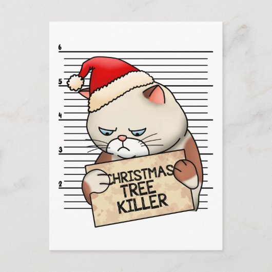 Merry Christmas Cat Grappige quotes voor vrienden Feestdagenkaart (Voorkant)
